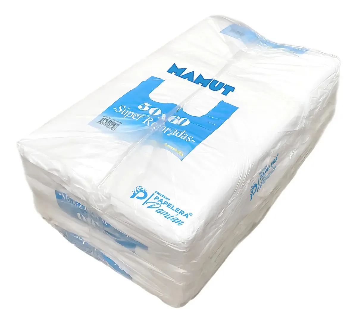 Bolsas de camisetas brancas grandes 50x60, pacote com 10 unidades, Mamut Solid White