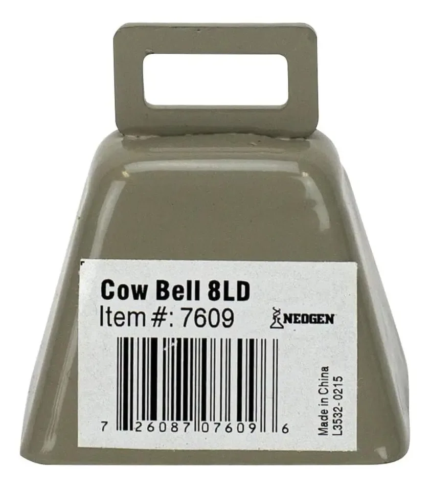Sino de metal em forma de vaca Neogen 7609, 8 polegadas