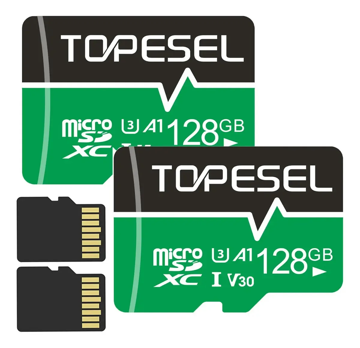 Cartão de memória Topesel 128GB, 2 peças