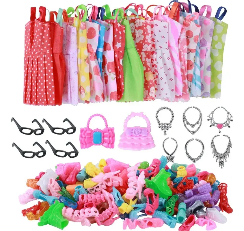 32 peças de roupas de boneca, acessórios para bonecas