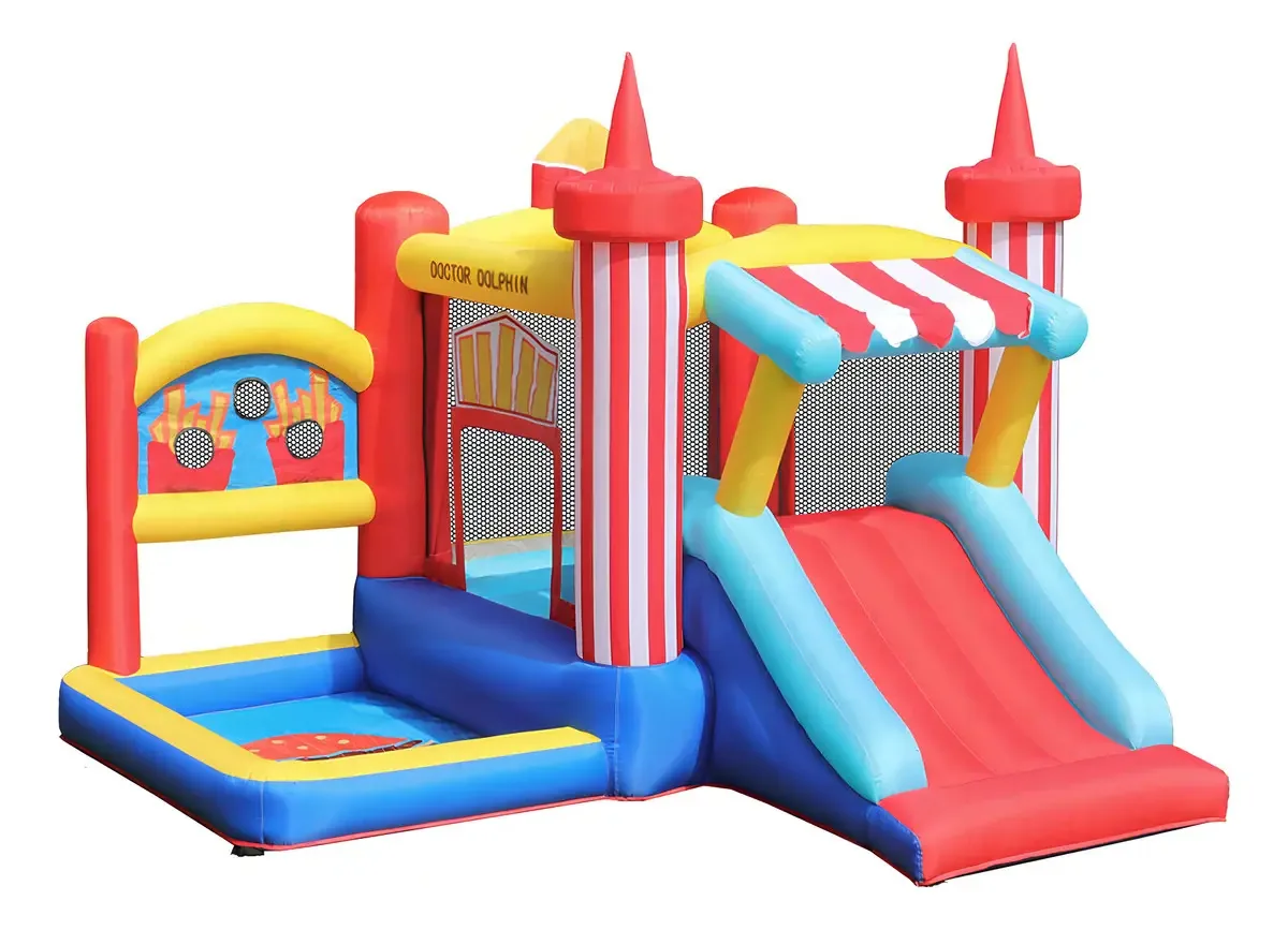 Doctor Dolphin Bouncy House com toboágua, gorilas infláveis