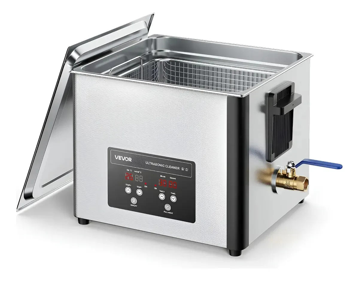 Limpador ultrassônico de aço inoxidável 15l 240w 40khz