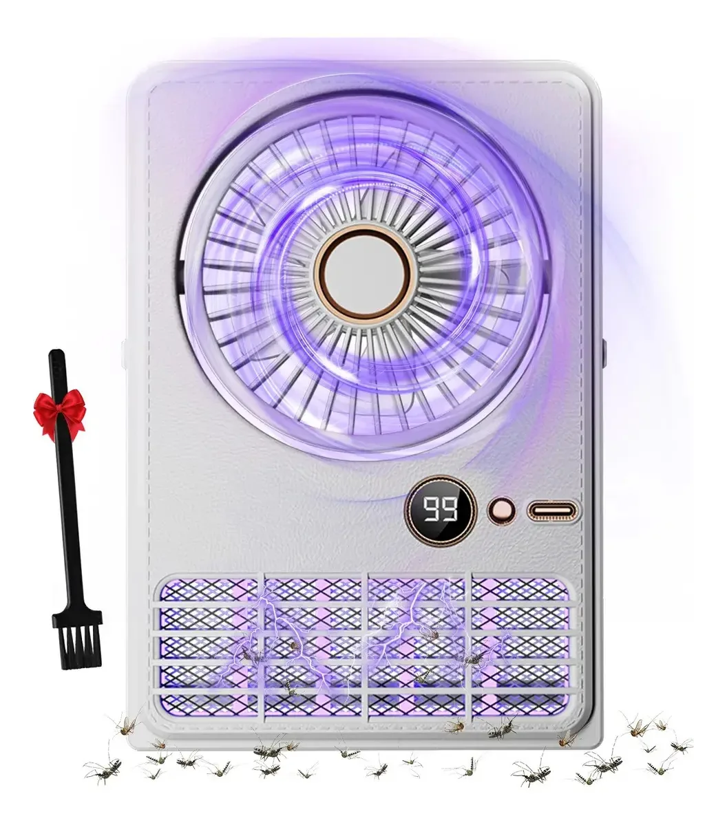 Vidabee Mosquito Kills com ventilador — Sistema de luz LED 2 em 1 e zapper elétrico para ambientes externos/internos, elimina moscas, mosquitos e insetos voadores — Ideal para jardim