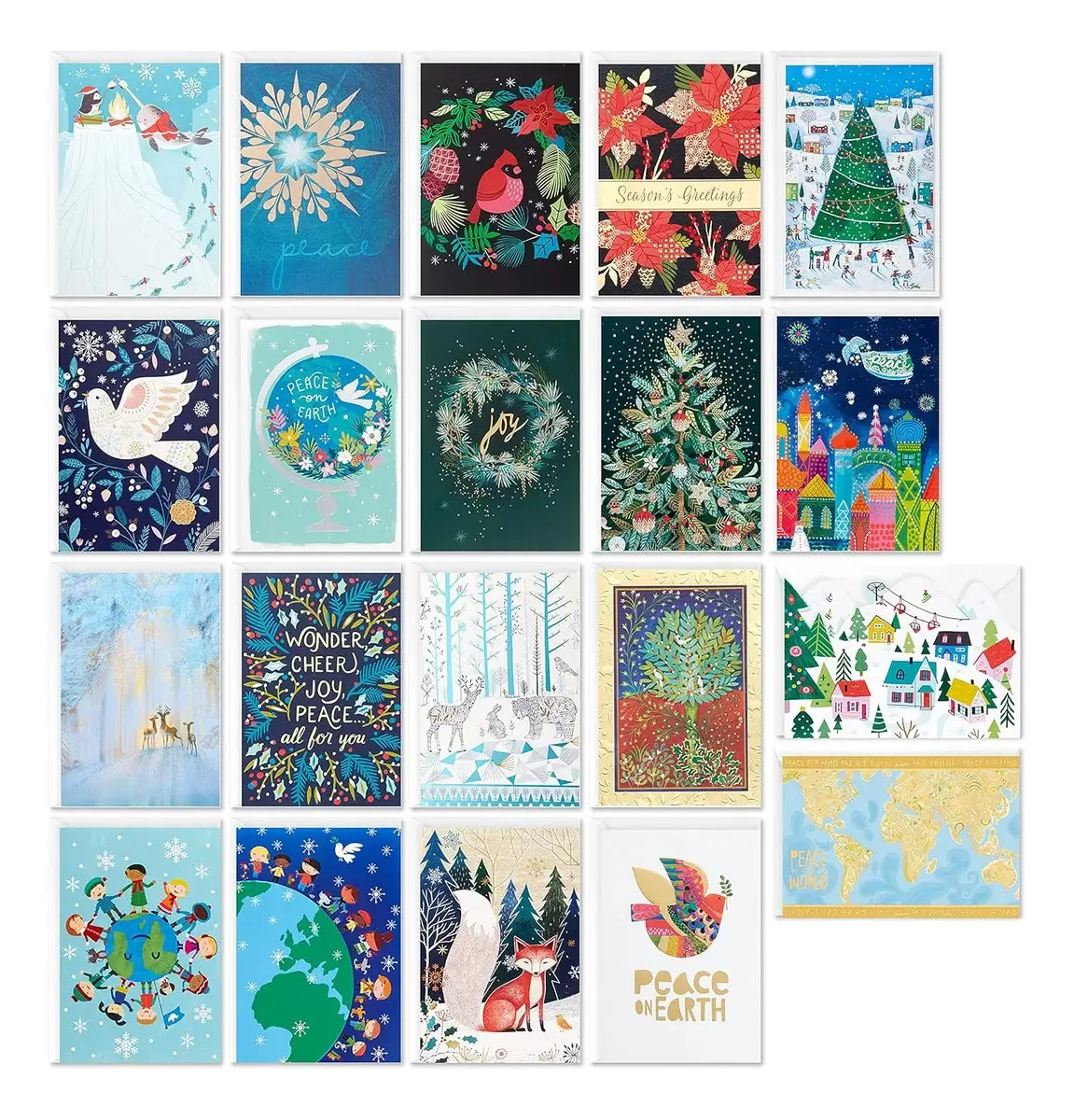 Cartões de Natal Hallmark Unicef em caixa, 20 Di