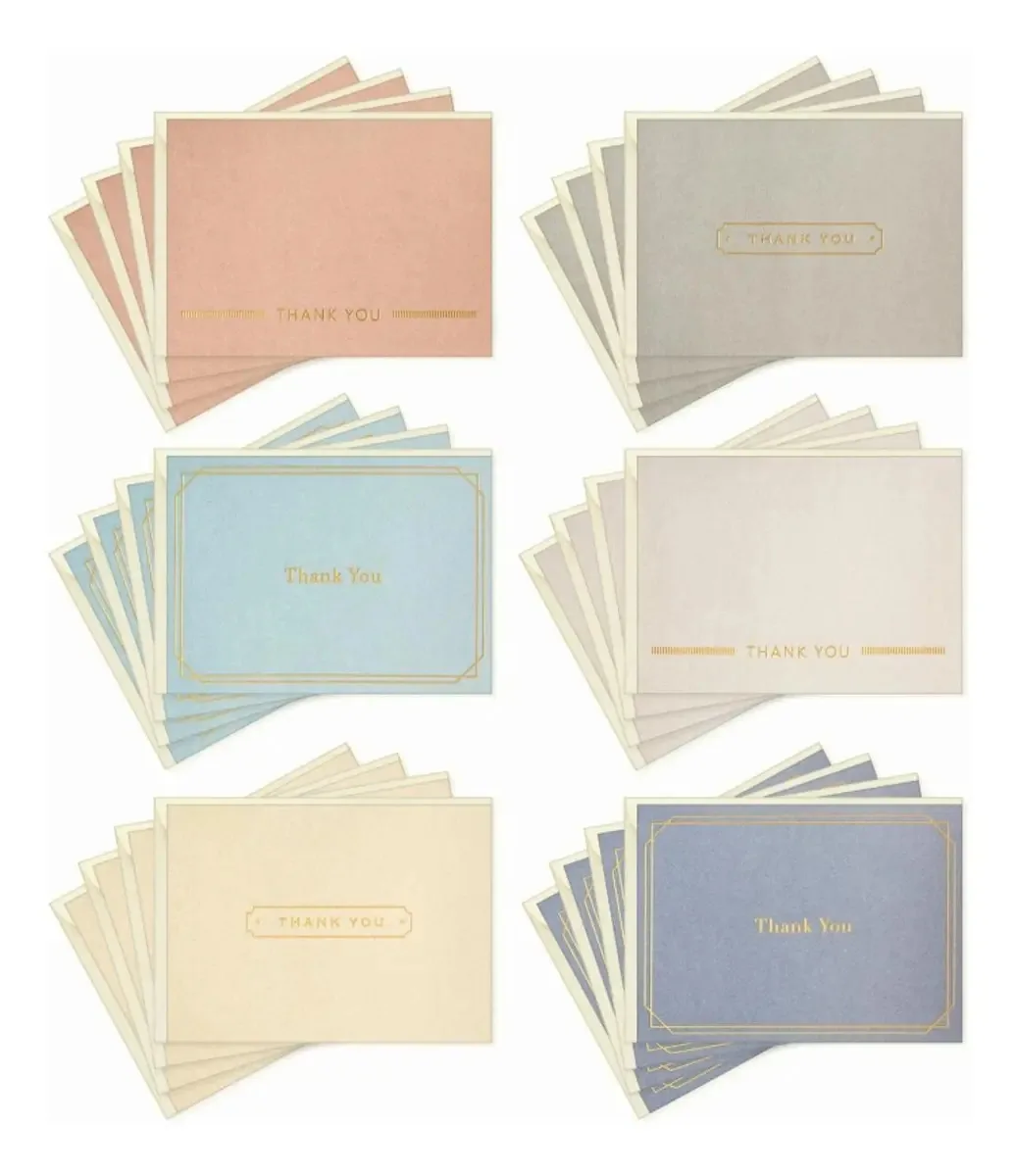 Cartões de agradecimento Hallmark, papel alumínio