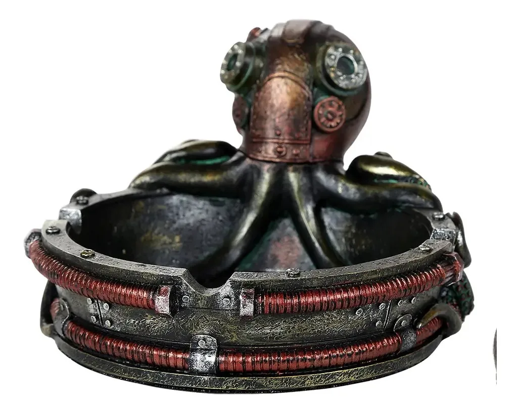 Pacific Giftware Steampunk - Cinzeiro Octopus Coin Cor Preto