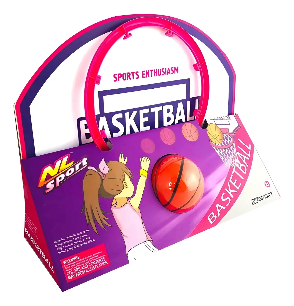 Cesta de basquete Nena com bola de basquete