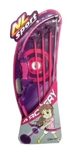 Lançador infantil Bow And Arrow Extreme Action com cor branca e rosa