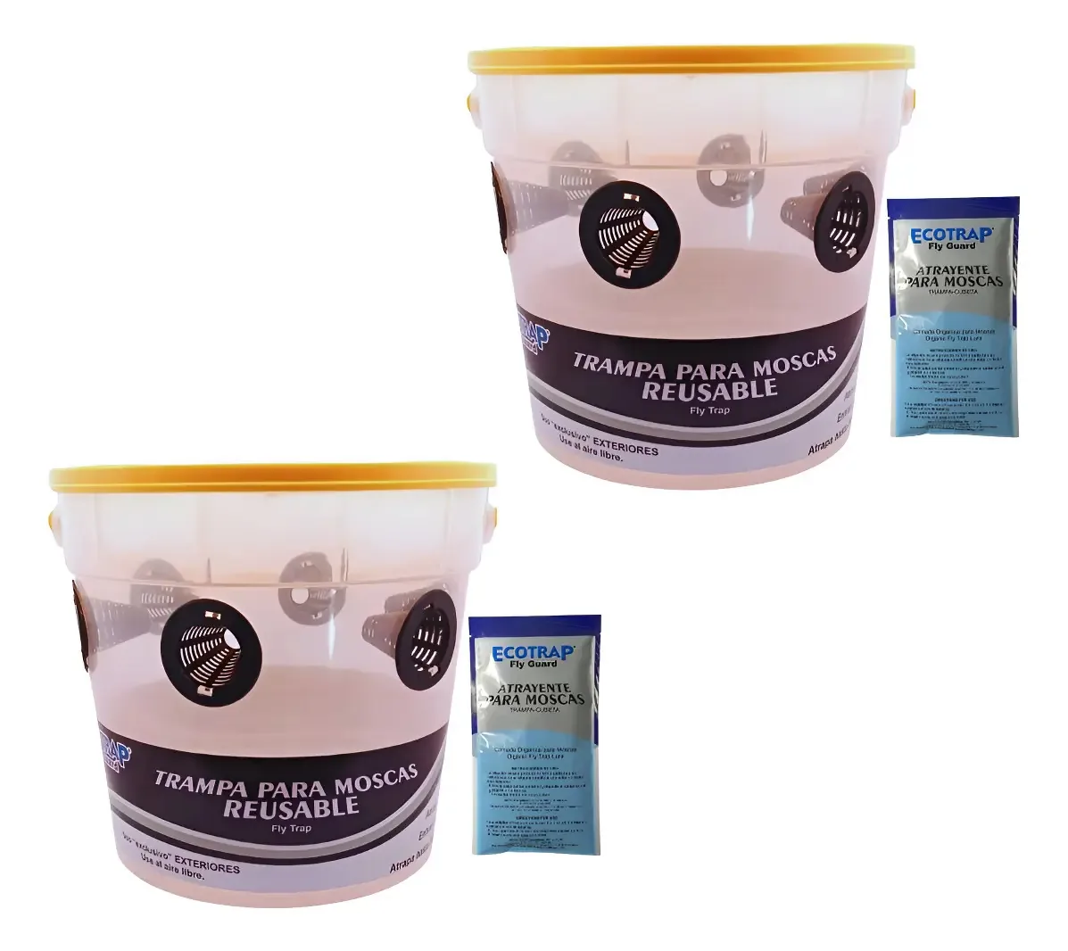 2 Armadilhas Para Moscas Ecotrap Cub + 2 Iscas. Captura 500mil