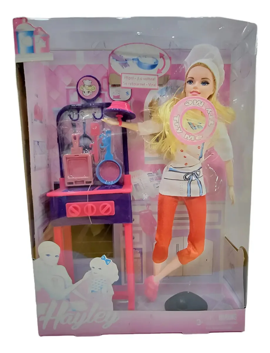 Boneca Giantoys 3388 Chef Chef e acessórios brancos