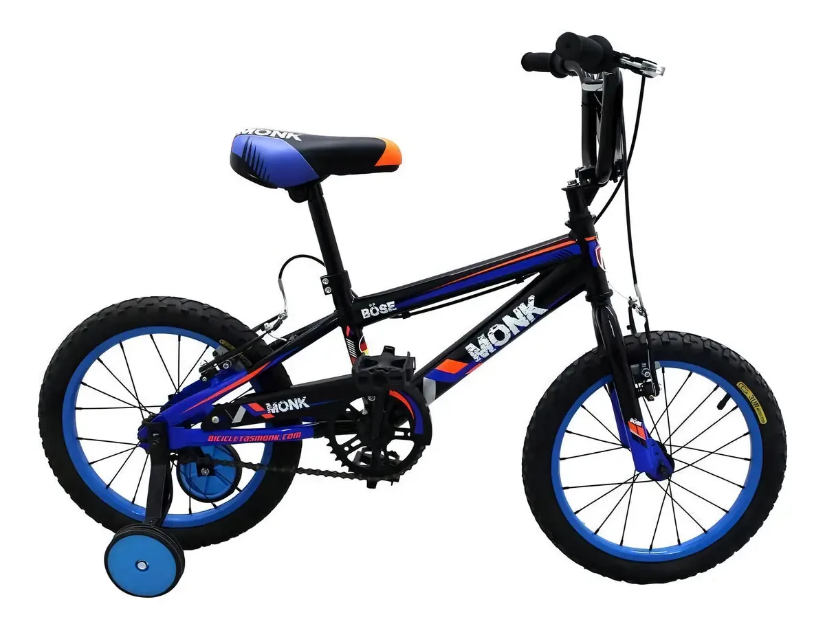 Freios em V infantis BMX Monk Bose Cross 2020 R16 1v azuis com rodinhas