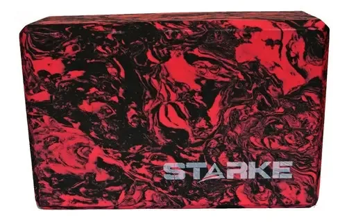 Bloco de espuma rígida Starke para Pilates/Yoga, cor preta com vermelho