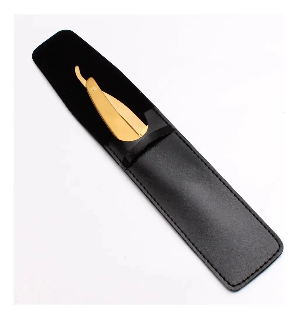 Porta-navalhas portátil para barbear, barbear, barbeiro, cor amarela