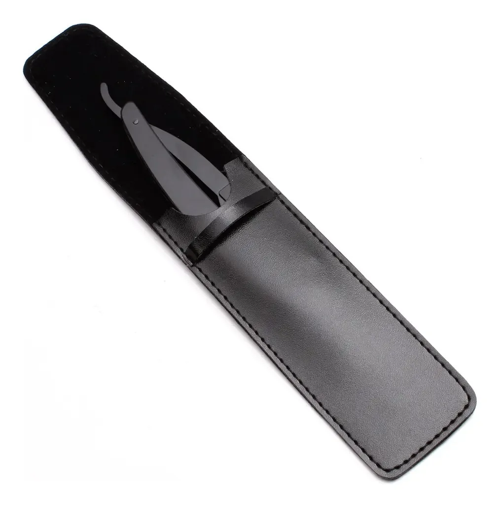 Porta-navalhas portátil para barbear, barbear, barbeiro, cor preta