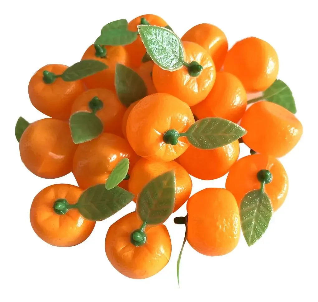 20 peças de minifrutas artificiais Artif Orange