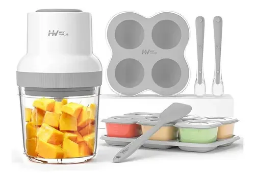 Conjunto de processador de alimentos para bebês 13 em 1, liquidificador de cor cinza