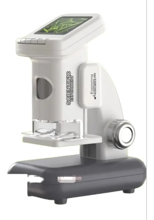 Microscópio digital profissional Gurkitsy Microscópio eletrônico infantil XWJ01 cinza