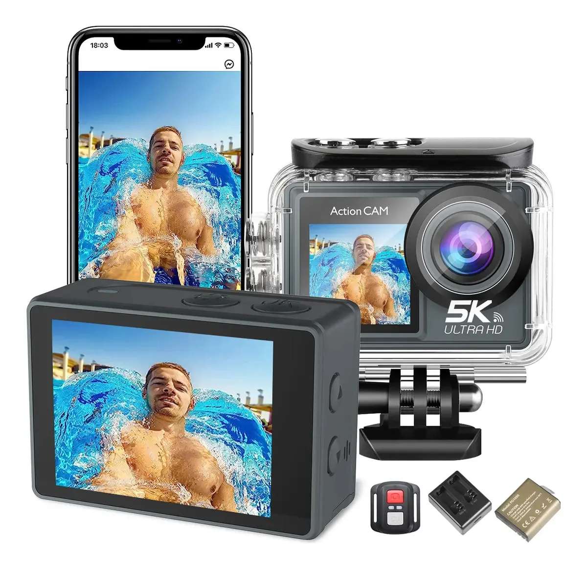 Câmeras de vídeo 5k 50mp Zuszox Sports Camera