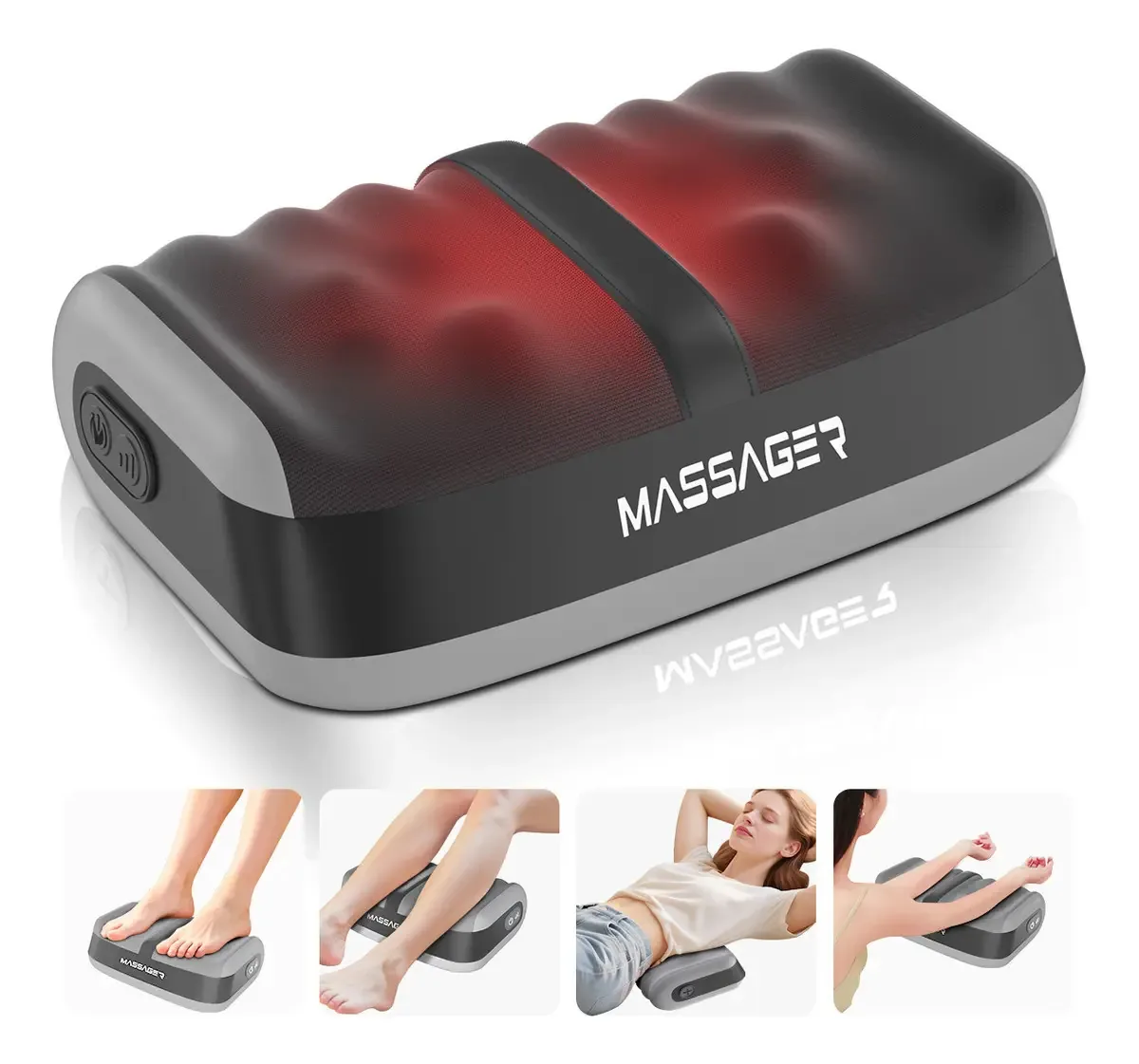 Massageador elétrico de pés Suzwip Massageadores shiatsu com calor e rolo para panturrilhas e pernas, para circulação e alívio da dor, casa e escritório, presentes para mulheres e homens