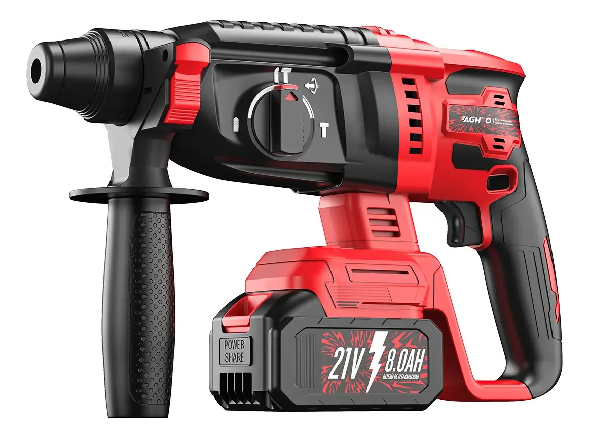 Martelo rotativo sem fio com 2 baterias 21v 8,0ah (8000mah) Martelo rotativo Faghto 3500w Martelo rotativo Cinzeiro de martelo rotativo SDS-plus Perfurador industrial sem fio