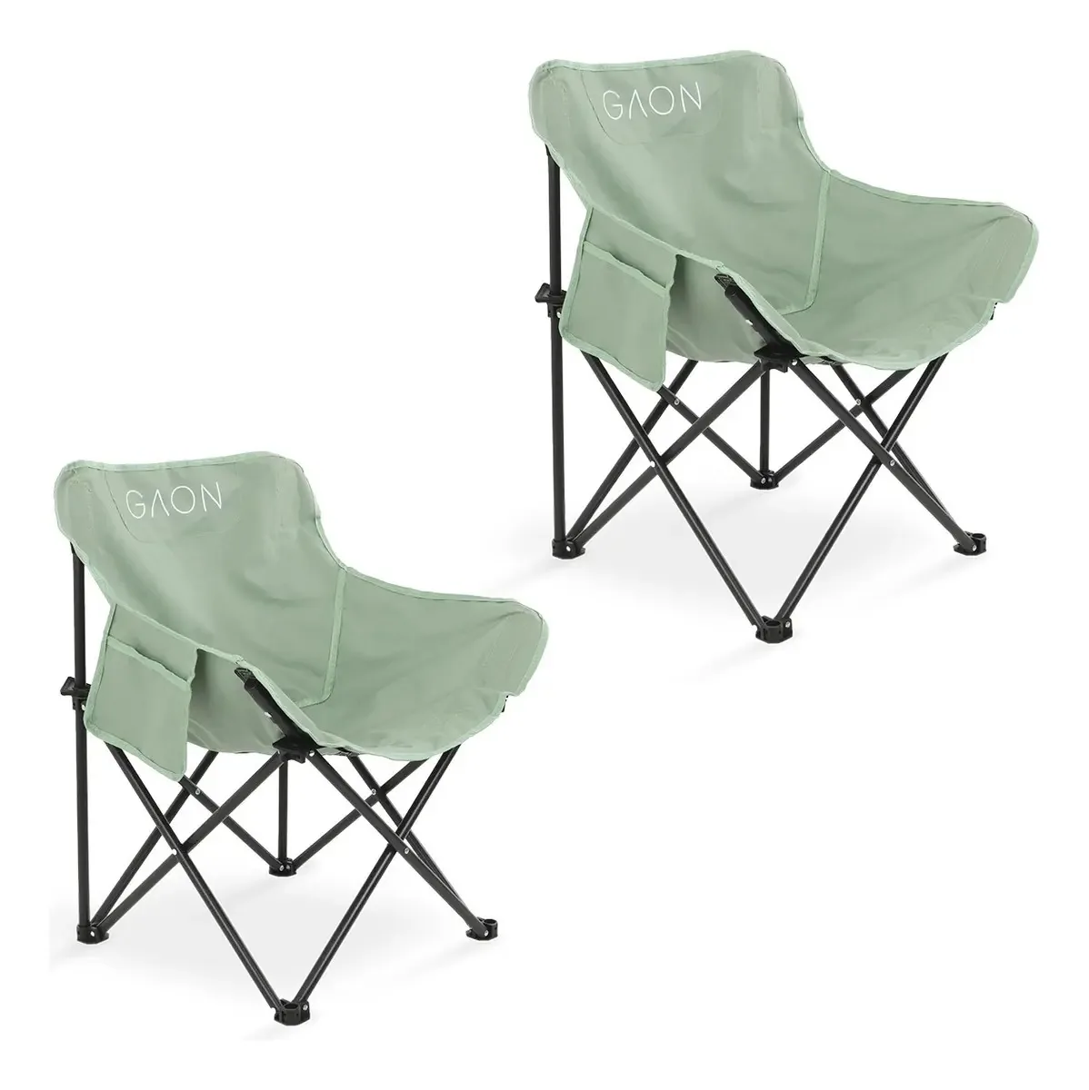 Conjunto de cadeiras de praia dobráveis impermeáveis para acampamento e pesca, 2 cores: verde