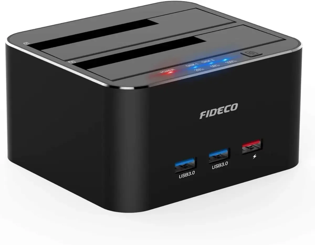 Estação de ancoragem 2 Bay Cloner Sata Hub USB 3.0 Pd Fideco