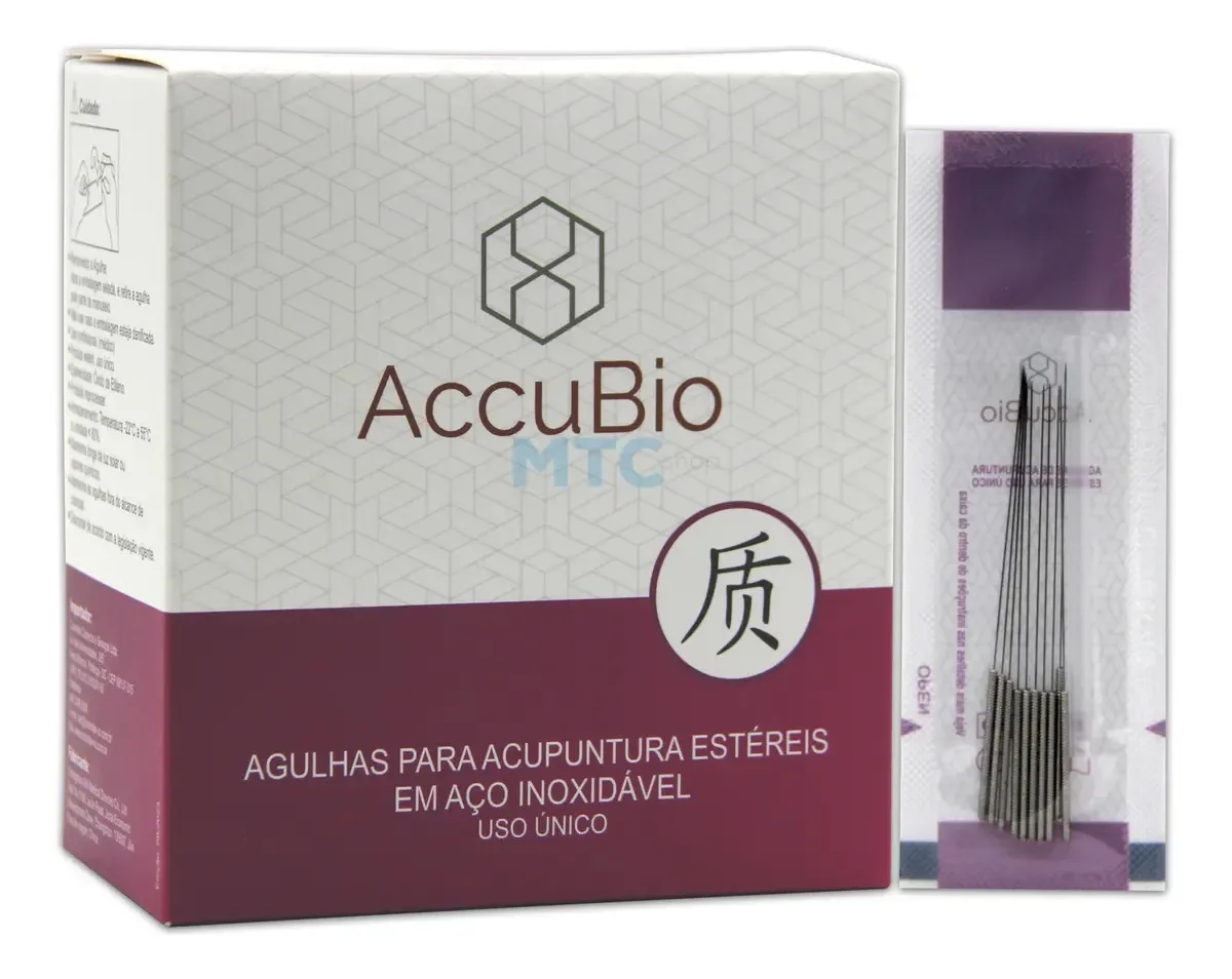 Agulha Acupuntura Accubio Sistêmico 25x40 1000 Un Aço Cirúrgico