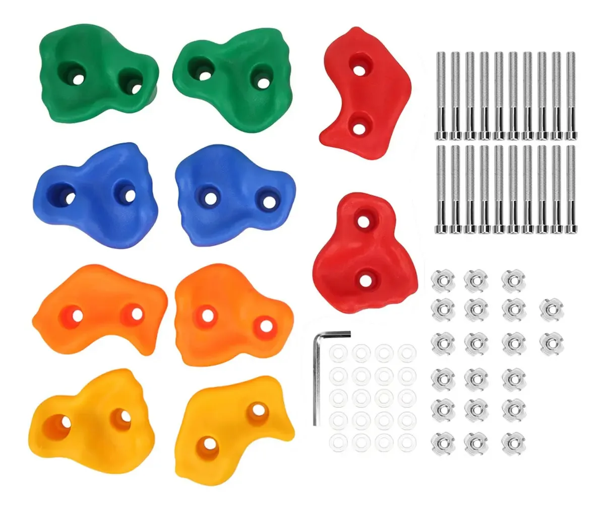 Conjunto de suporte de parede Flbirret Rock Climbing para crianças, 10 peças, acessórios coloridos e práticos para crianças