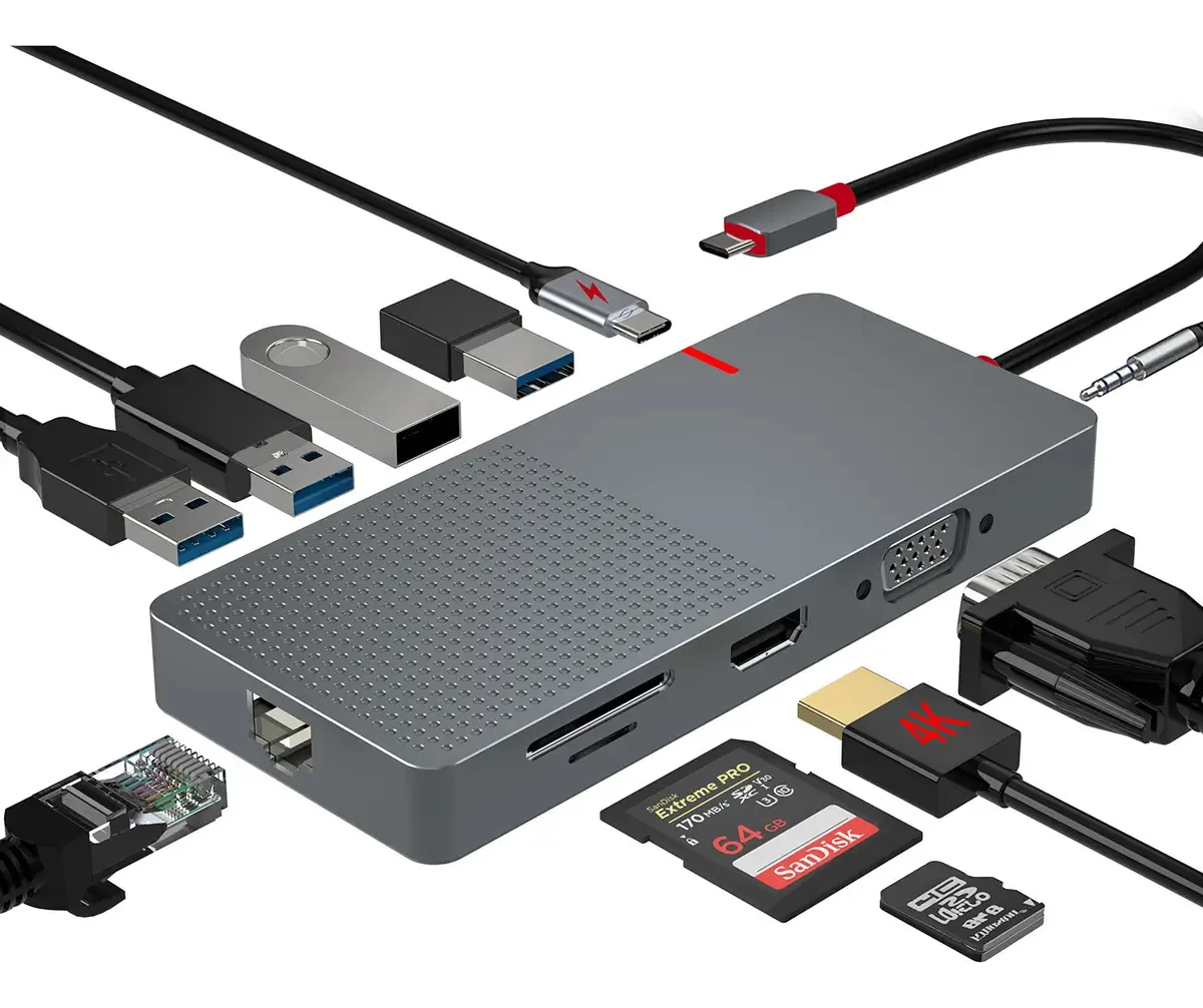 Hub USB Anyplus Hj-003, cor cinza
