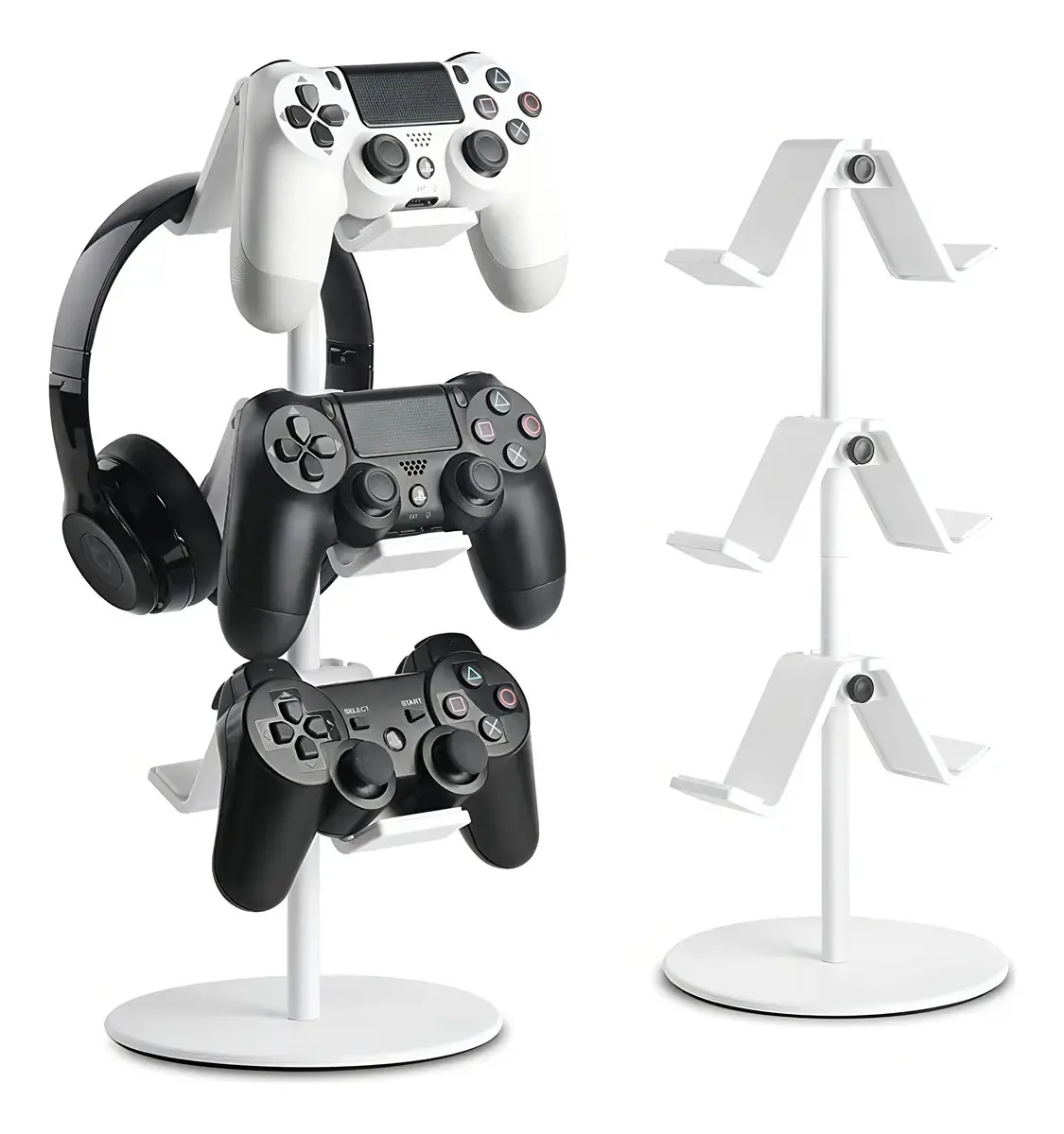 Suporte de controlador Keljun branco, suporte para fone de ouvido, ótimo de 3 níveis