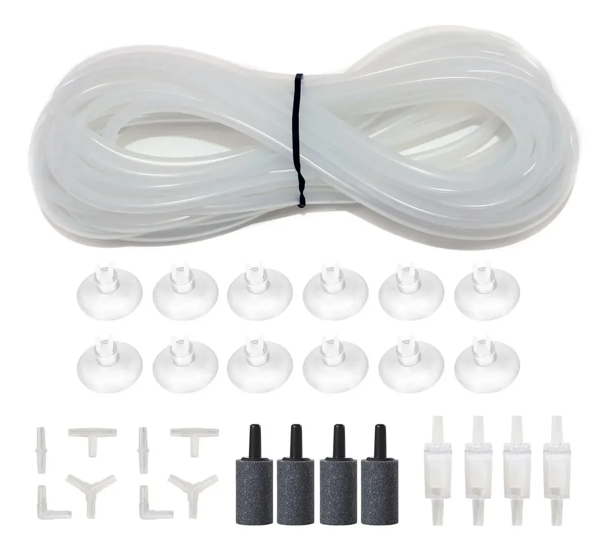 Tubo de Silicone para Aquários com Pedras de Ar e Ventosa