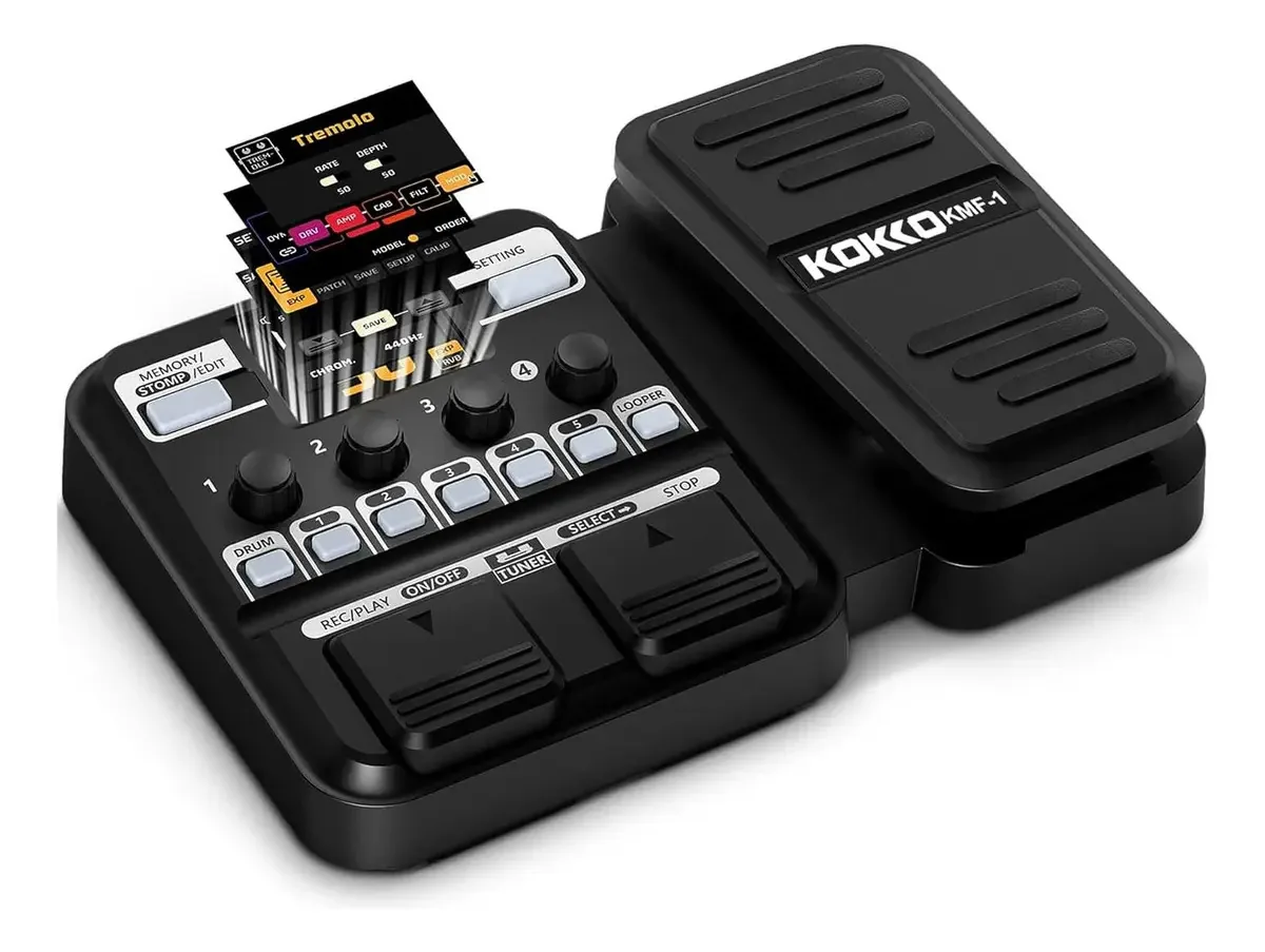 Pedaleira Kokko KMF-1 para Guitarra com 77 Efeitos e Pedal de Expressão