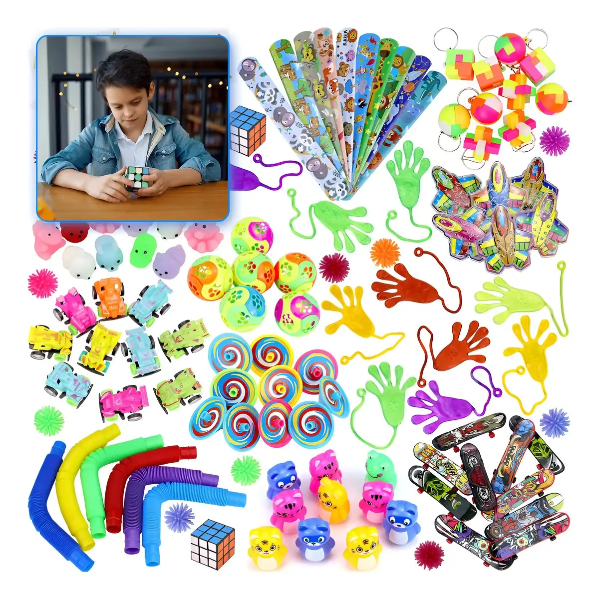120 brinquedos de piñata baratos, prêmios para festas infantis, presentes coloridos, brinquedo de piñata de 120 peças