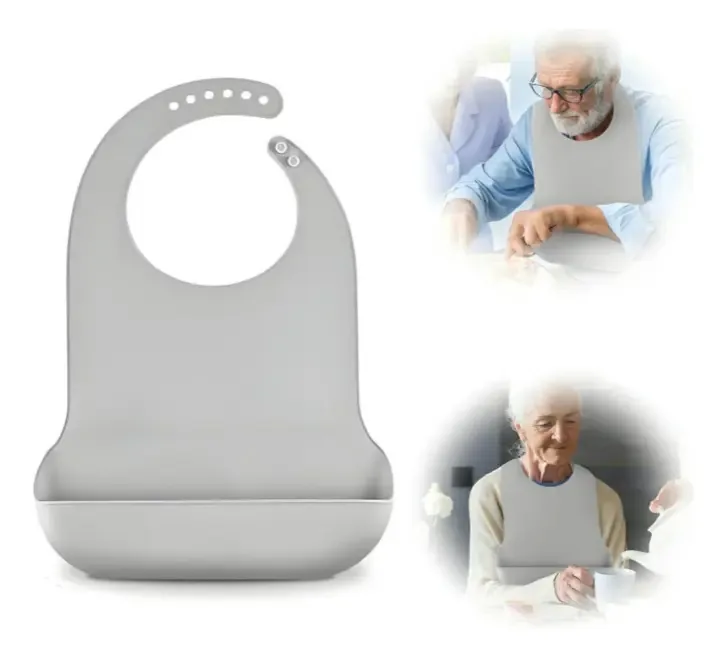 Babadores de silicone ajustáveis Veeiinte Premium para adultos