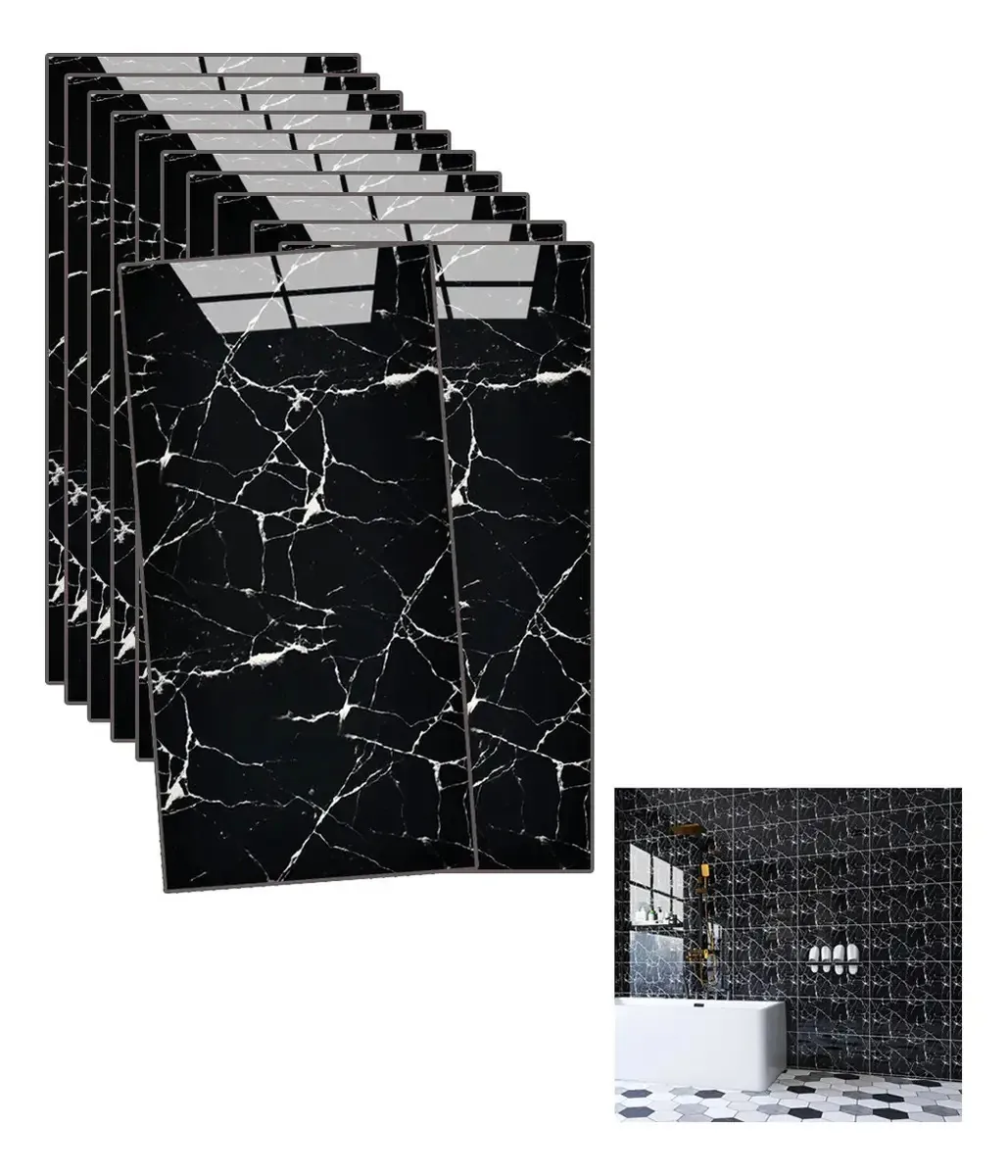 Painéis de parede decorativos de PVC autoadesivos 30* 60 cm 10 unidades