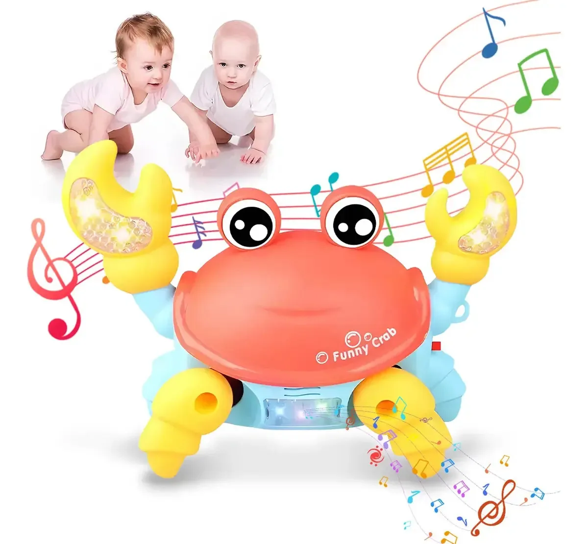 Brinquedos para bebês Gorofit Crab com função de sensor de música