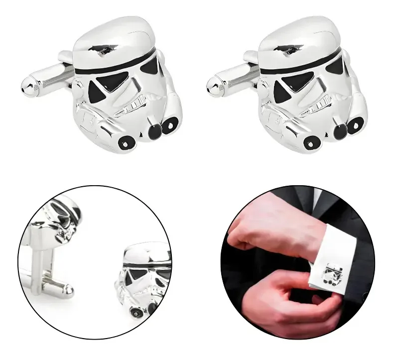 Abotoaduras Solviora Twin para Star Wars Stormtrooper Masculinas