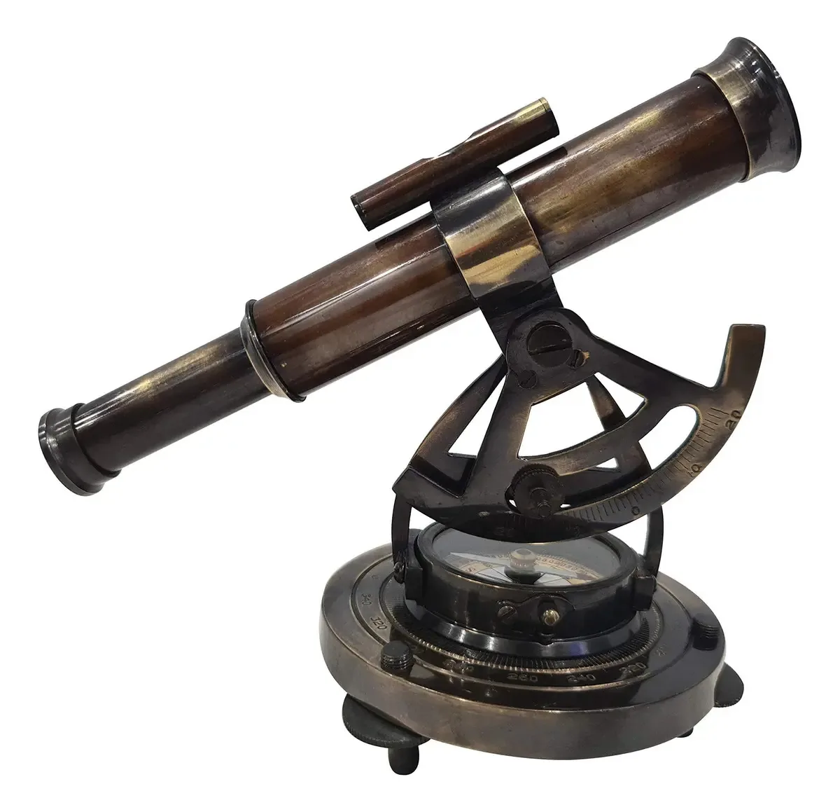 Instrumento de navegação antigo de design de topógrafo vintage T