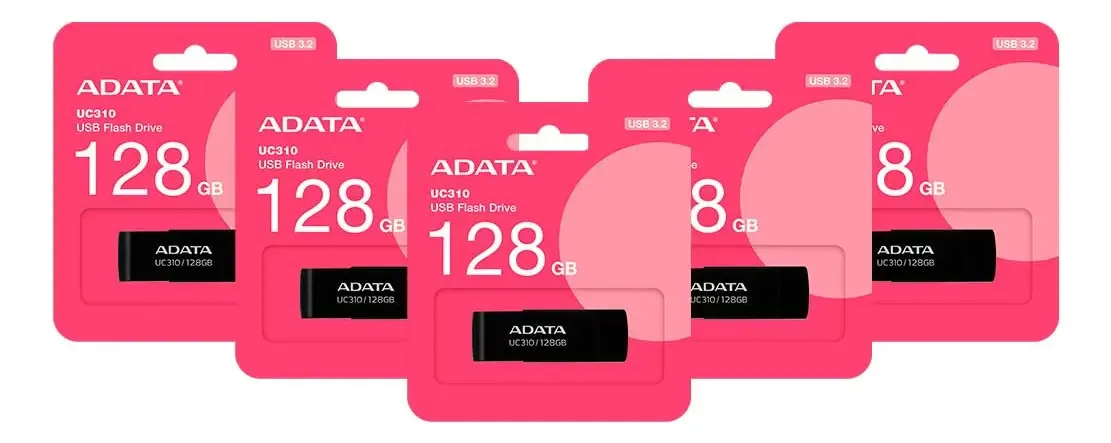 Kit 5 Memória USB 128 Gb Preto 3.2