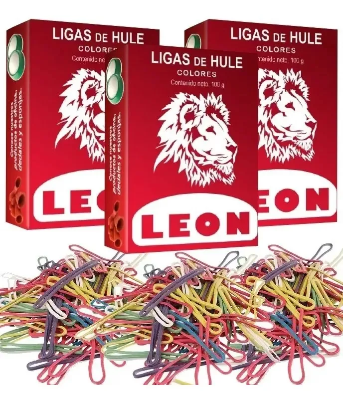 Ligas de borracha coloridas Leon #18 com 300g de amarelo