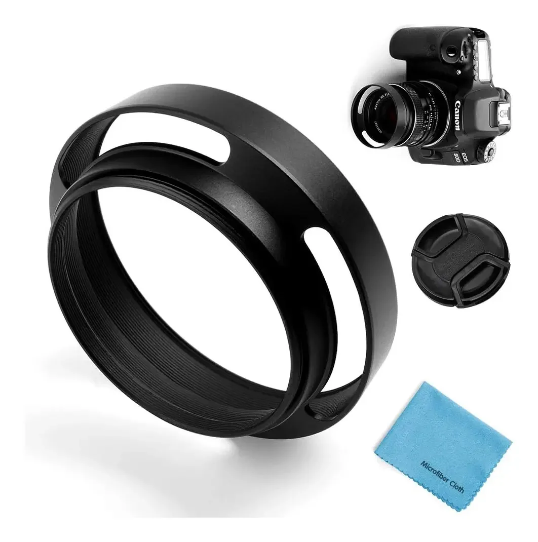 55mm Hollow Lens Hood Universal Metal Hollow Vented Tilte
