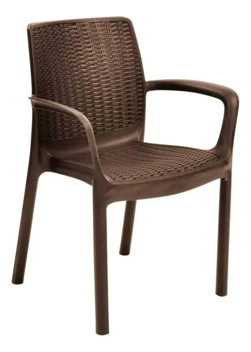 Cadeira de jardim e terraço simples resistente ao café Keter Bali Ratan