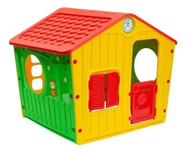 Brinquedo dobrável para jardim ao ar livre Children's Playhouse, cor: amarelo sólido