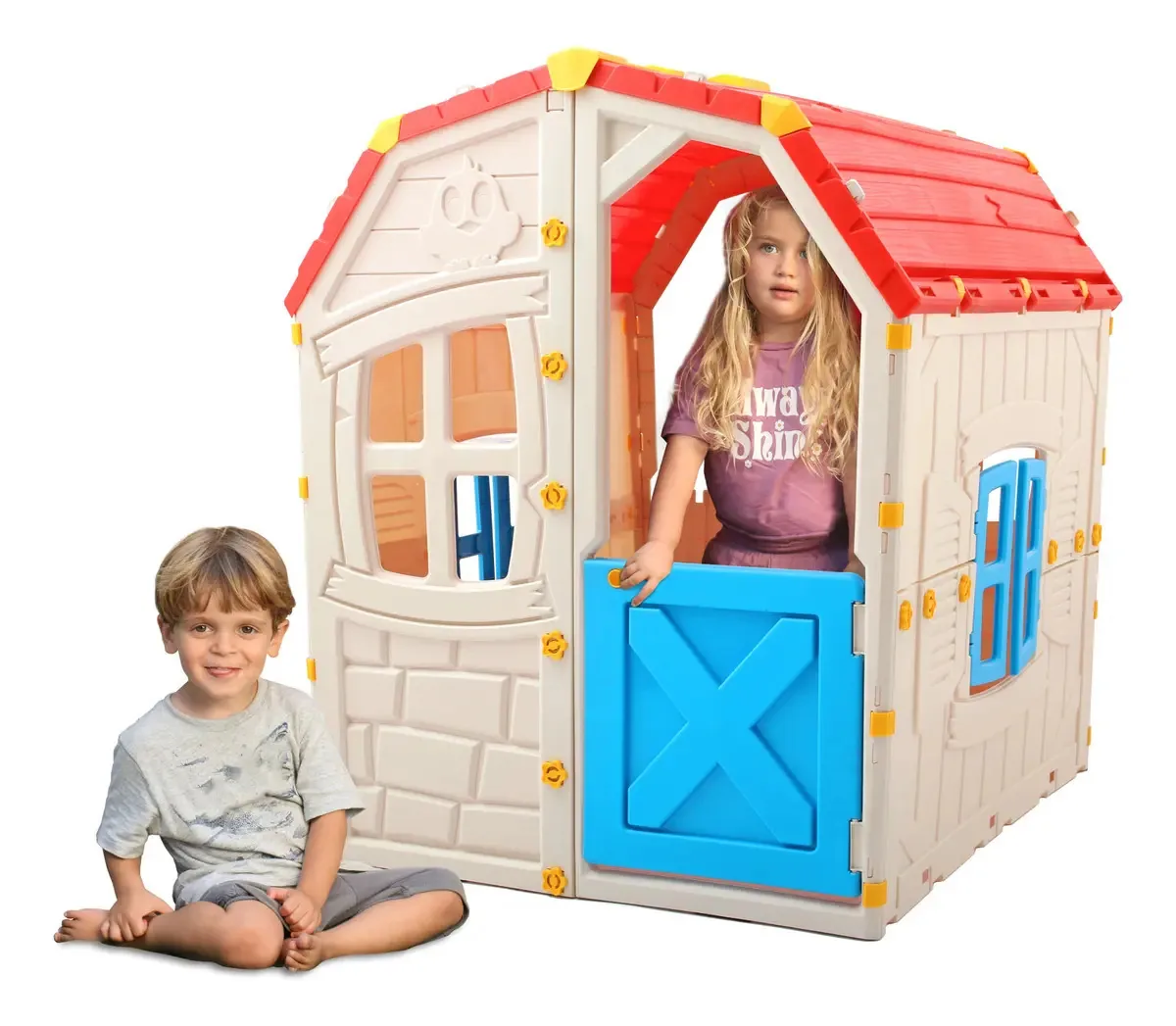 Casa de jogos para crianças em plástico Ram Happy 88 x 103 vermelha