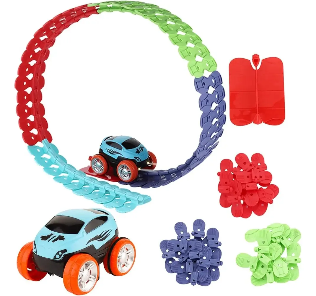 Jogo flexível de carros e pistas para criar uma viagem rodoviária