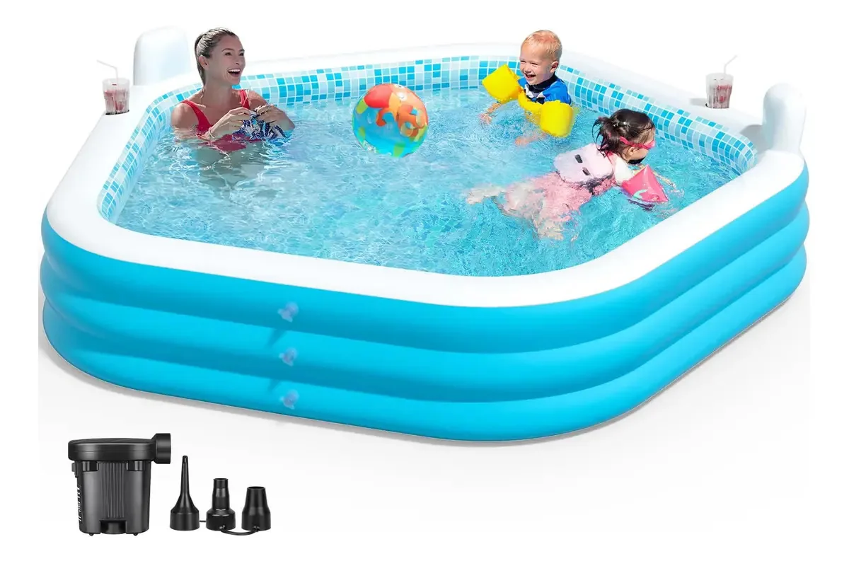 Piscinas infláveis, piscinas infantis, piscina inflável. Cor: azul