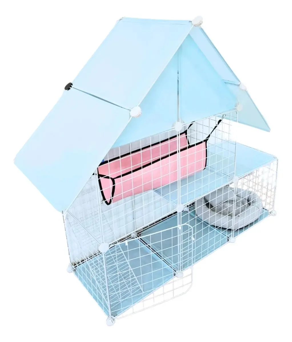 Gaiola armable Cyc para gatos, cor azul celeste