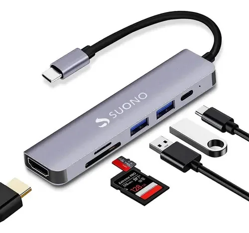 Adaptador Hub Usb Hdmi Sd Tf Leitor de cartão