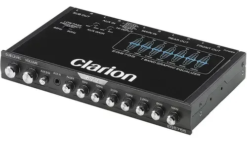 Equalizador Gráfico Clarion EQS755 7 Bandas 6 Saídas RCA 8V Automotivo