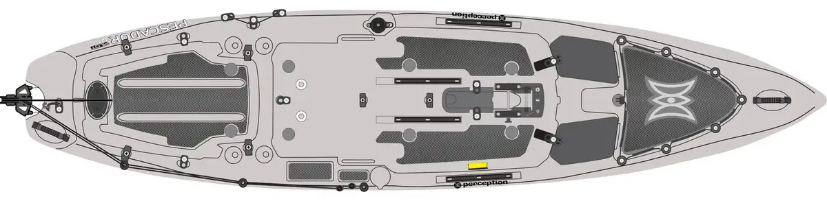 Kit de tração silenciosa Perception para caiaque Pescador Pilot